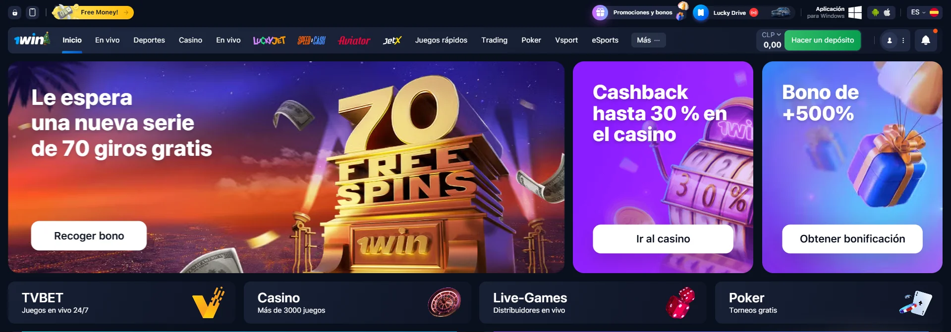 1Win retirar dinero